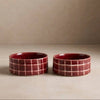 Pool Stoneware Pet Bowl 14cm Burgundy 2 Pieces Set by Egg Back Home
