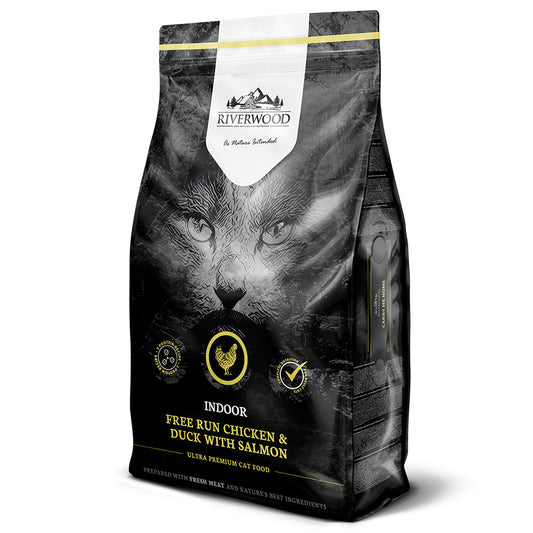Riverwood viljaton täysravinto sisäkissalle, kana, ankka & lohi