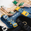 Dog harness, blue & yellow