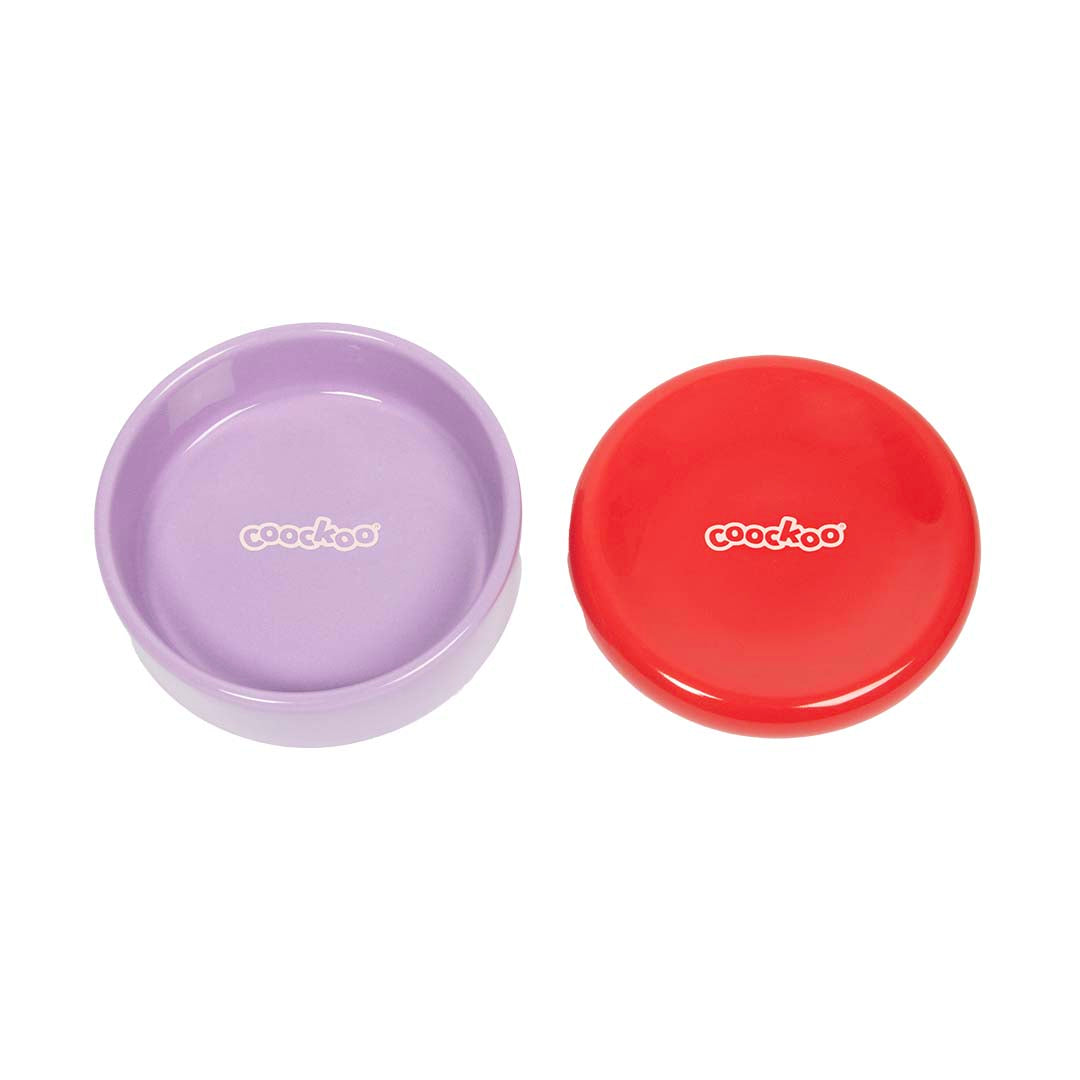 Funky Feeding -ruoka- ja juomakuppi, punainen ja violetti