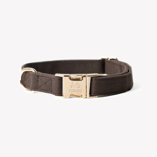 Canvas dog collar, brown