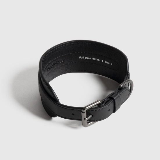 Masimalo koiran leveä nahkapanta, musta