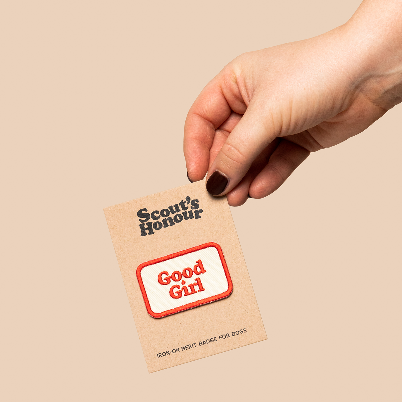 Good Girl -silitettävä kangasmerkki koiralle