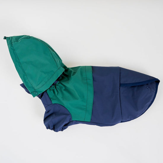 CushyCushy All - weather - koiran sadetakki, sinivihreä