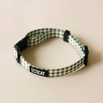 Cat Collar, Green Checkered