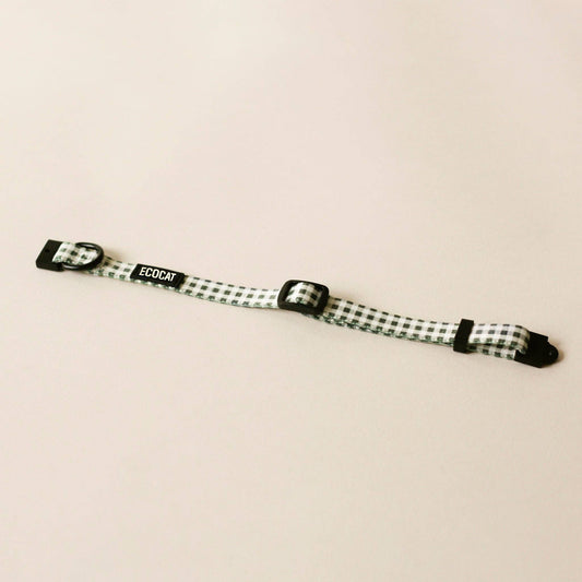 Cat Collar, Green Checkered