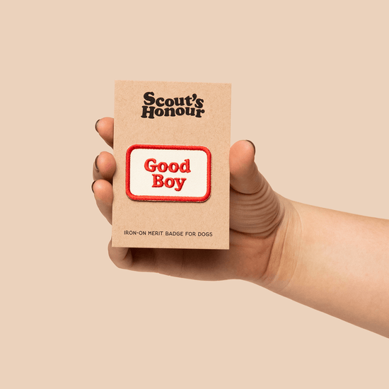 Scout's Honour Good Boy - silitettävä kangasmerkki koiralle