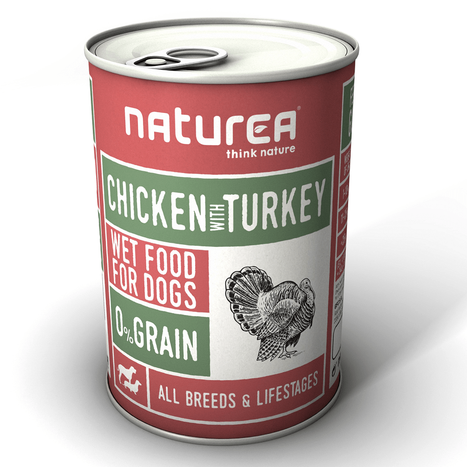 Naturea Kana ja kalkkuna koiran märkäruoka