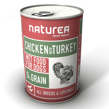 Naturea Kana ja kalkkuna koiran märkäruoka