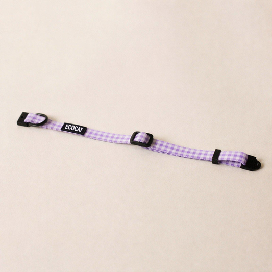 Cat Collar, Lavender Checkered