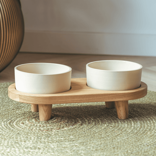AVA bowls Puinen ruokakuppiteline