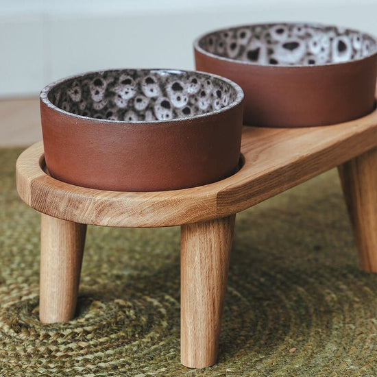 AVA bowls Puinen ruokakuppiteline