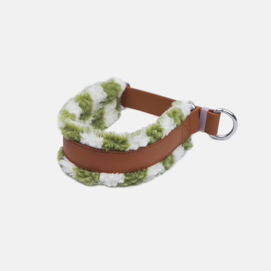 KOIRALIKKA Puolikuristava Teddy - panta, vihreä ruudullinen