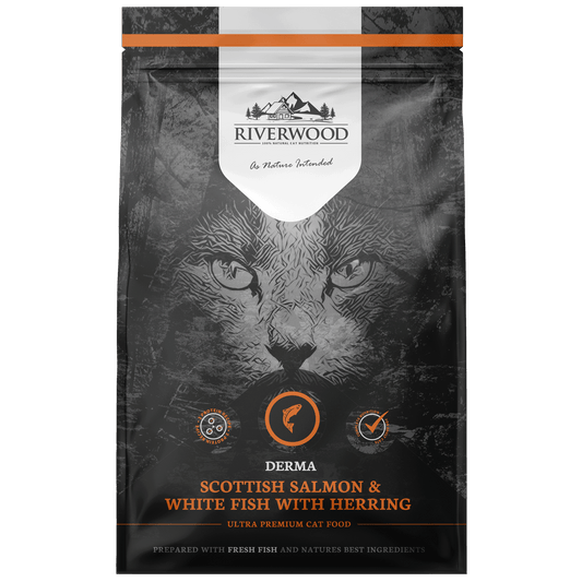 Riverwood Viljaton Derma - täysravinto kissalle, lohi, vaalea kala & silli
