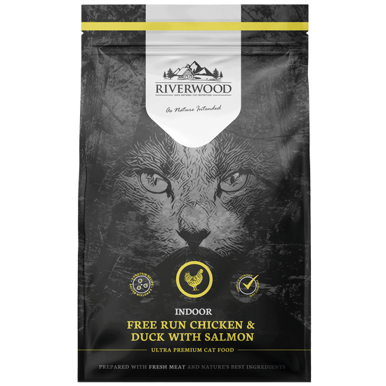 Riverwood Viljaton täysravinto sisäkissalle, kana, ankka & lohi