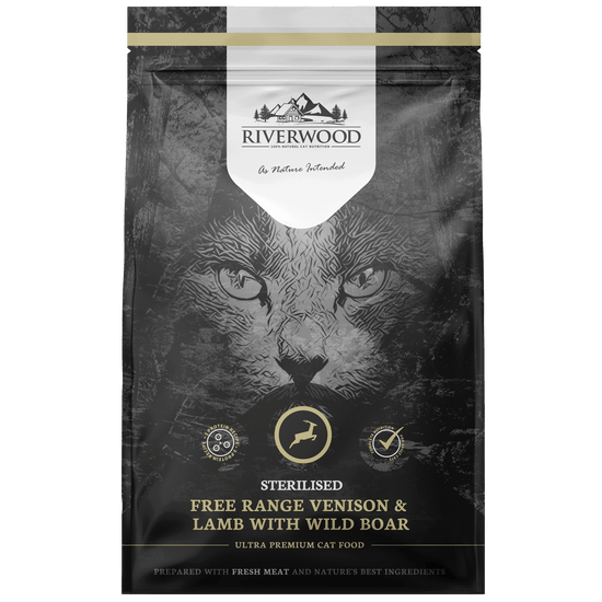 Riverwood Viljaton täysravinto steriloidulle kissalle, peura, lammas & villisika