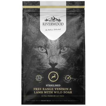 Riverwood Viljaton täysravinto steriloidulle kissalle, peura, lammas & villisika
