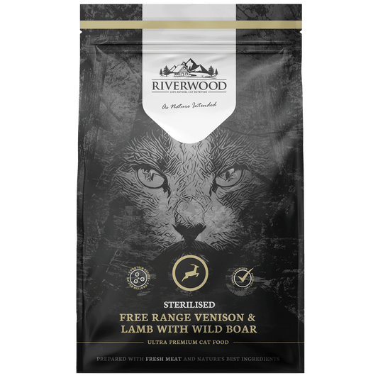 Riverwood Viljaton täysravinto steriloidulle kissalle, peura, lammas & villisika