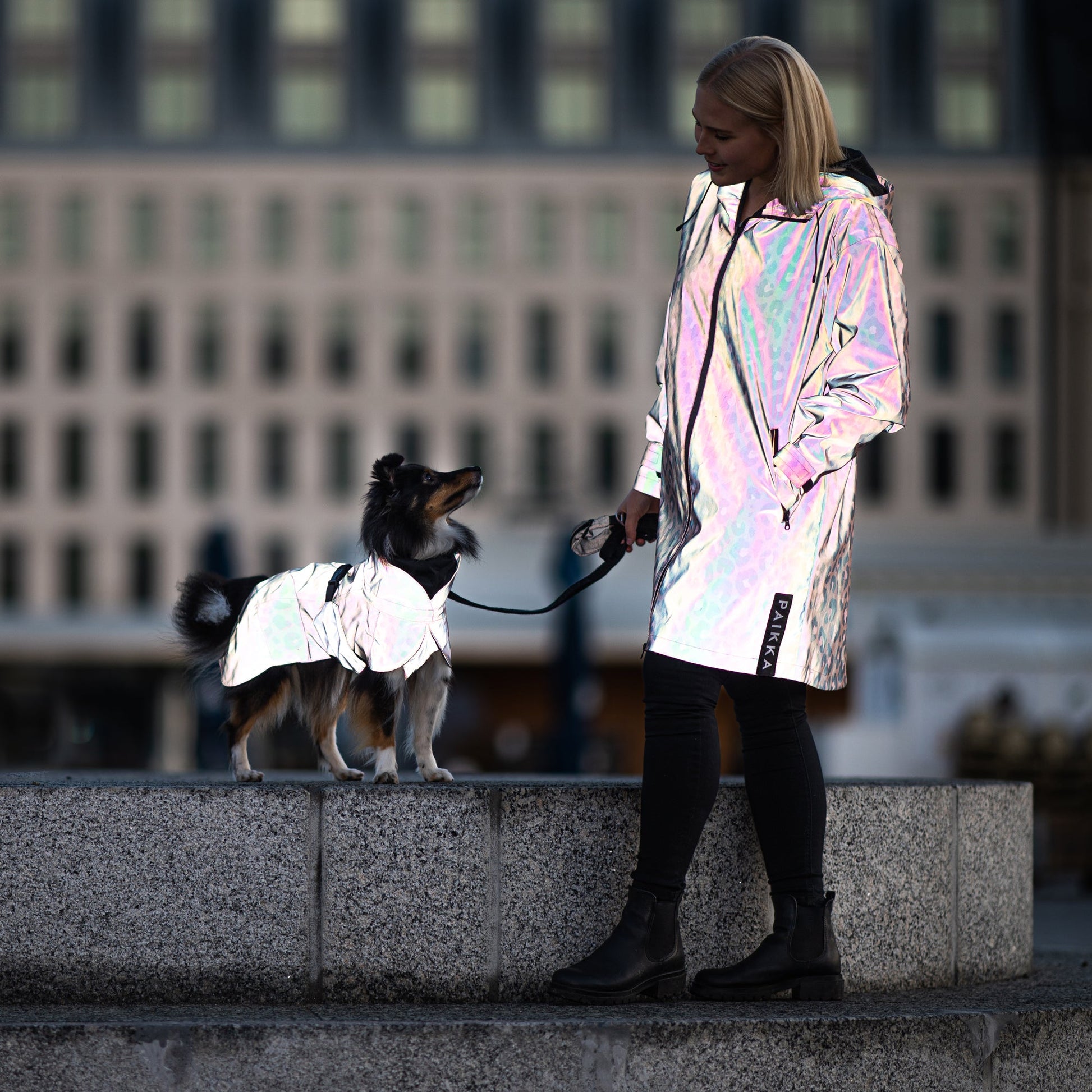 PAIKKA Visibility Lite - koiran sadetakki, Leo